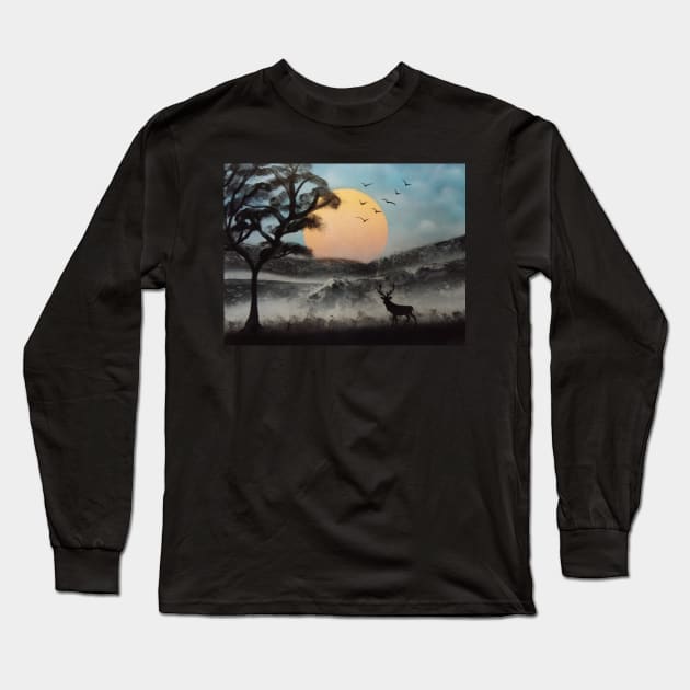 Hunters Dream Long Sleeve T-Shirt by Edwardtiptonart